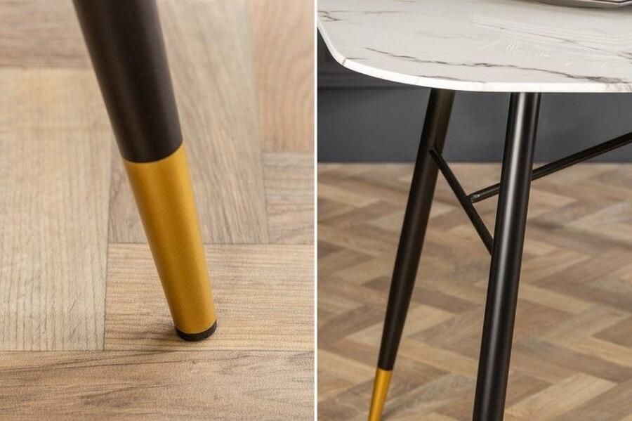 Invicta Interior Design eettafel PARIS 180cm wit kristalglas met marmer decor 40845 - Foto 3