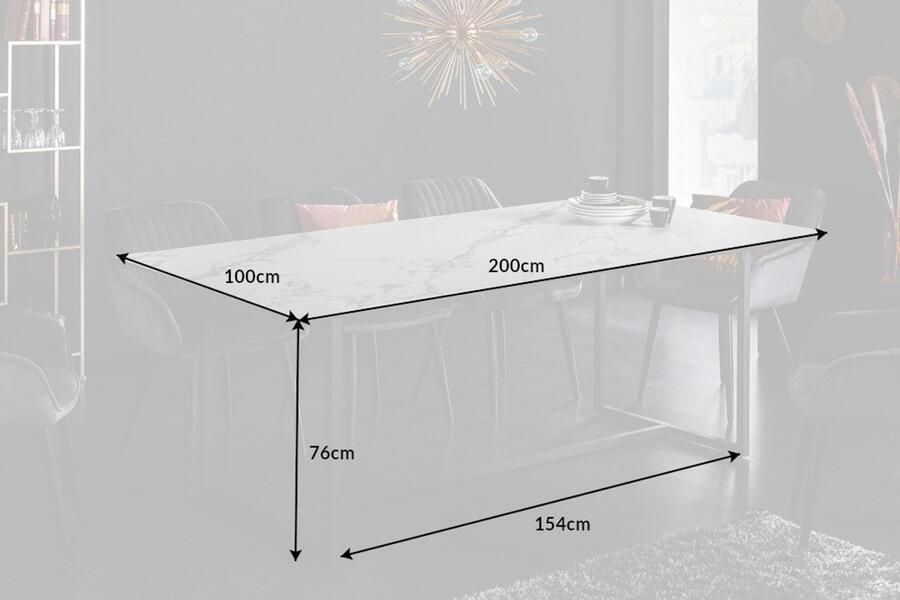 Invicta Interior Design eettafel SYMBIOSE 200cm marmer wit keramiek gemaakt in Italie 41088 - Foto 2