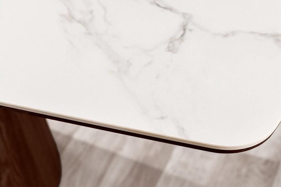 Invicta Interior Design Eettafel UNIEK 200cm Wit Walnoot Keramiek Marmeren Kolom Onderstel 45139 - Foto 2