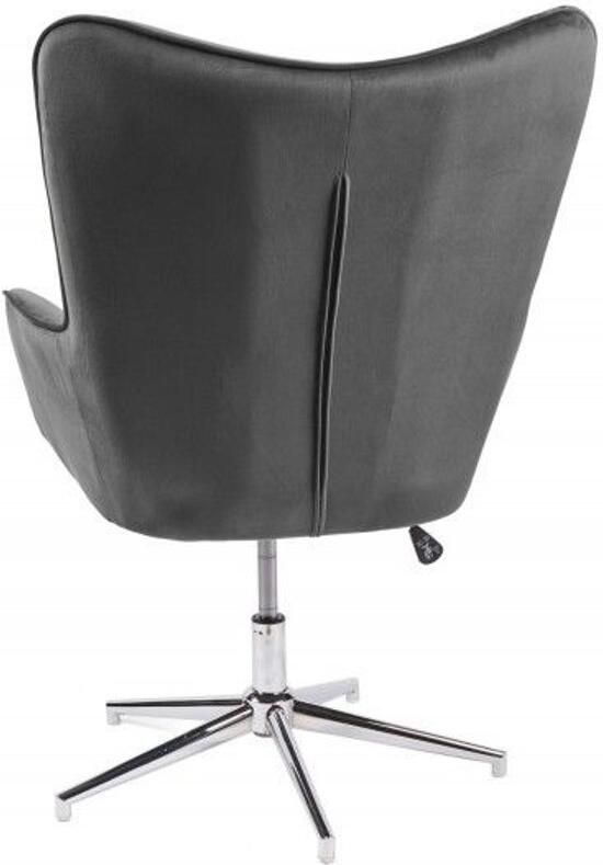 Invicta Interior Design fauteuil MR. LOUNGER grijs chroom fluweel in hoogte verstelbaar draaibaar retro 39511