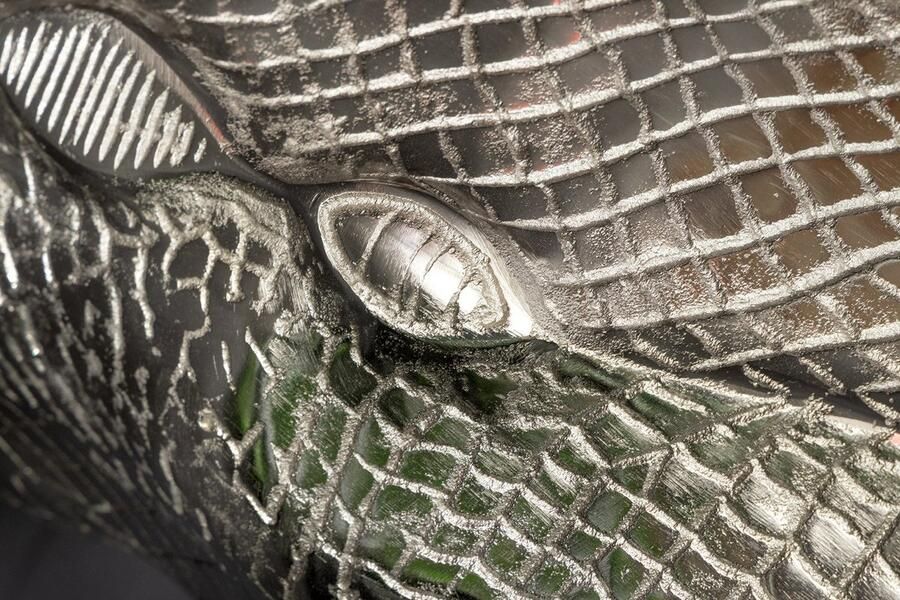 Invicta Interior Design Hangtafel WILDLIFE CROCODILE 60cm Zilverkleurig Metalen Krokodil Bijzettafel 44843 - Foto 2