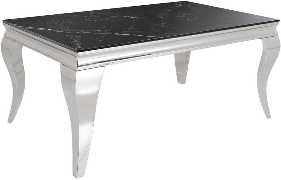 Invicta Interior Design salontafel MODERN BAROQUE 100 cm zwart antraciet chroom keramiek marmer 44368 - Foto 2