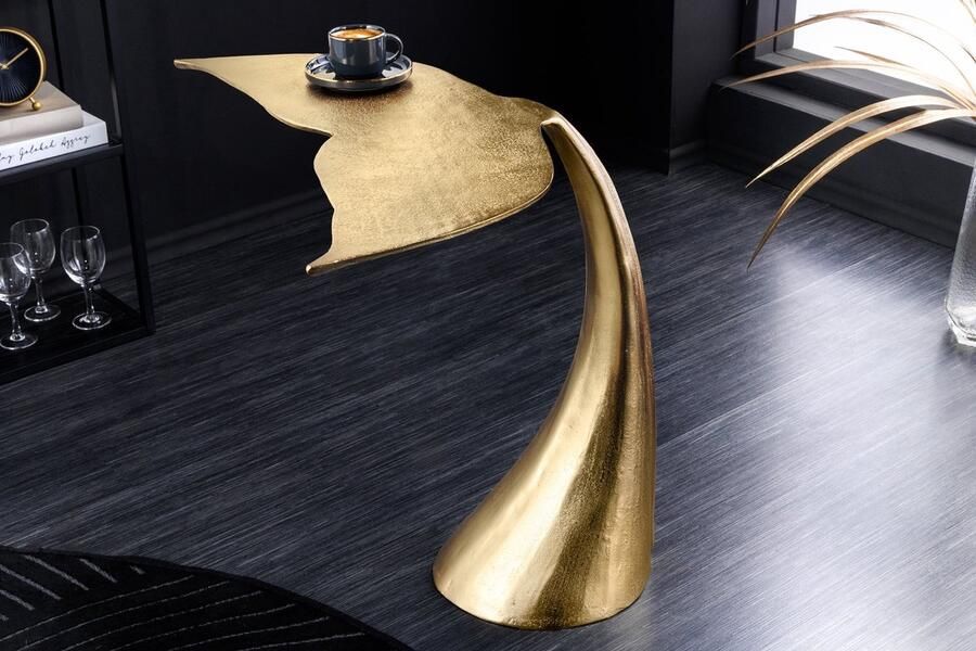 Invicta Interior Design salontafel WILDLIFE walvisvin 70cm goud metaal handgemaakt 43472