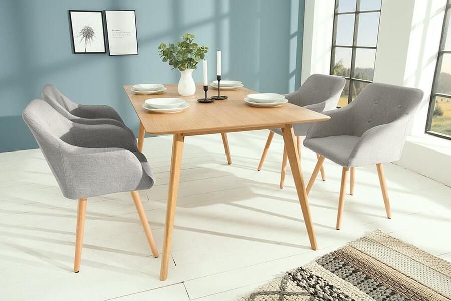 Invicta Interior Retro design stoel SCANDINAVIA MEESTERSTUK lichtgrijs met armleuning 36822 - Foto 3