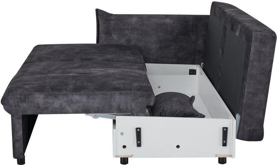 Invicta Interior Design slaapbank APARTMENT 215 cm grijs fluwelen 3-zitsbank incl. bedbox kussen 47133 - Foto 2