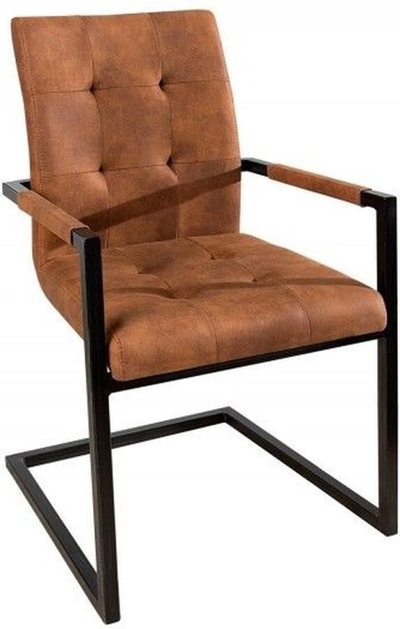 Invicta Interior Design sledestoel OXFORD vintage bruin met armleuning ijzeren frame 36959 - Foto 3