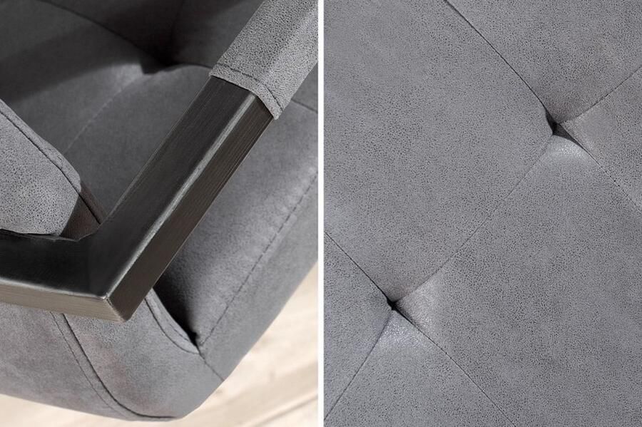 Invicta Interior Design sledestoel OXFORD vintage grijs met armleuning ijzeren frame 36960 - Foto 3