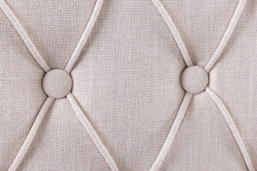 Invicta Interior Design Stoel CASTLE beige zwart Getextureerde stof Houten poten Chesterfield 43215 - Foto 2