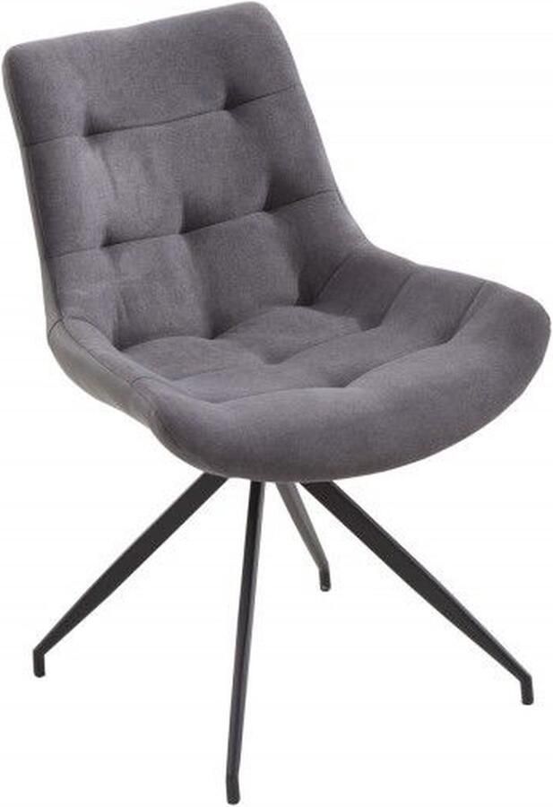 Invicta Interior Design stoel DIVANI lichtgrijs metalen onderstel zwart in retro stijl 40017 - Foto 2