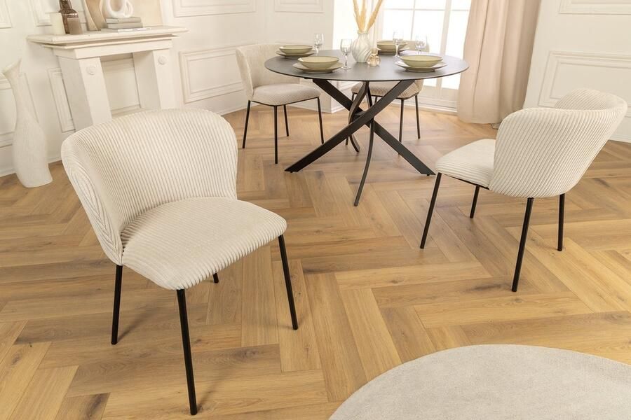 Invicta Interior Vulbare tafellamp Lumine EleganceO 75cm wit transparant glas met linnen kap - Foto 2