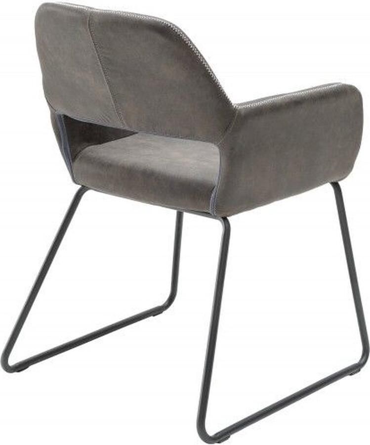 Invicta Interior Design Stoel MUSTANG Antiek Grijs Microvezel met Armleuning 39795
