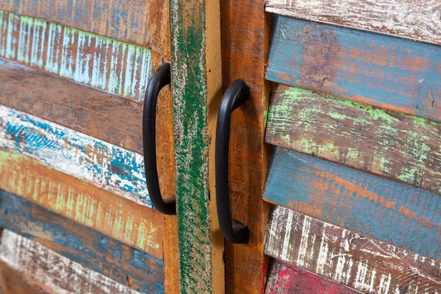 Invicta Interior Uniek dressoir JAKARTA 160cm mangowit kleurrijk gerecycled massief hout van vissersboten 42145 - Foto 2