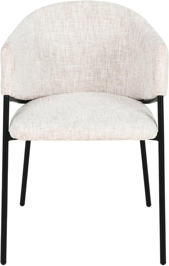 Invicta Interior Design Stoel NOBLESSE beige chenille zwart metalen frame 47578 - Foto 2