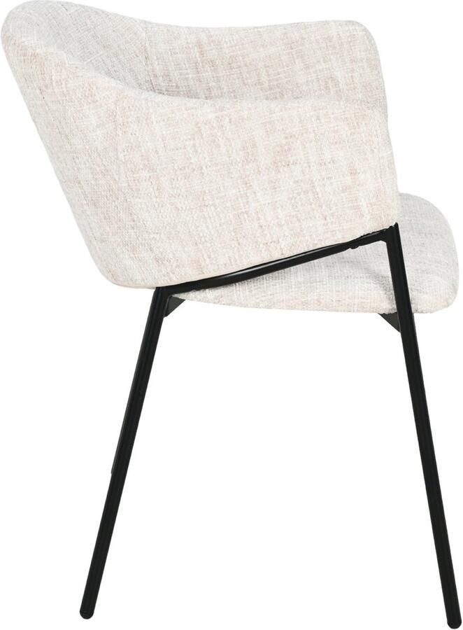 Invicta Interior Design Stoel NOBLESSE beige chenille zwart metalen frame 47578