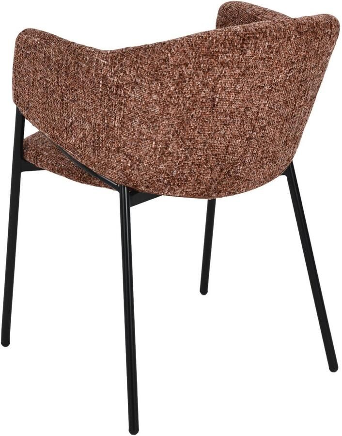 Invicta Interior Design Stoel NOBLESSE Bruin Chenille Zwart Metalen Frame 47579 - Foto 2