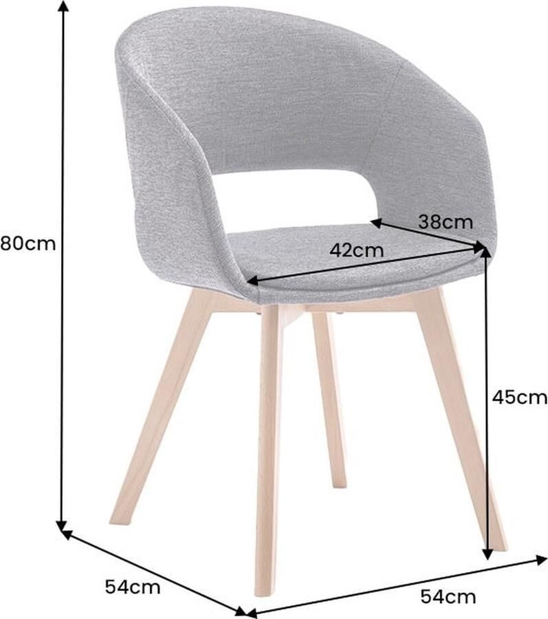 Invicta Interior Design Stoel NORDIC STAR Antiek Grijs Microvezel Massief Hout Zwart met Armleuning Gestoffeerd 43423