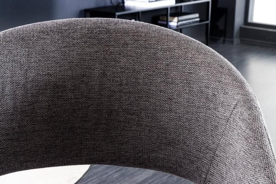 Invicta Interior Design Stoel NORDIC STAR Grijs Getextureerde Stof Massief Hout met Armleuning Gestoffeerd 43421 - Foto 2