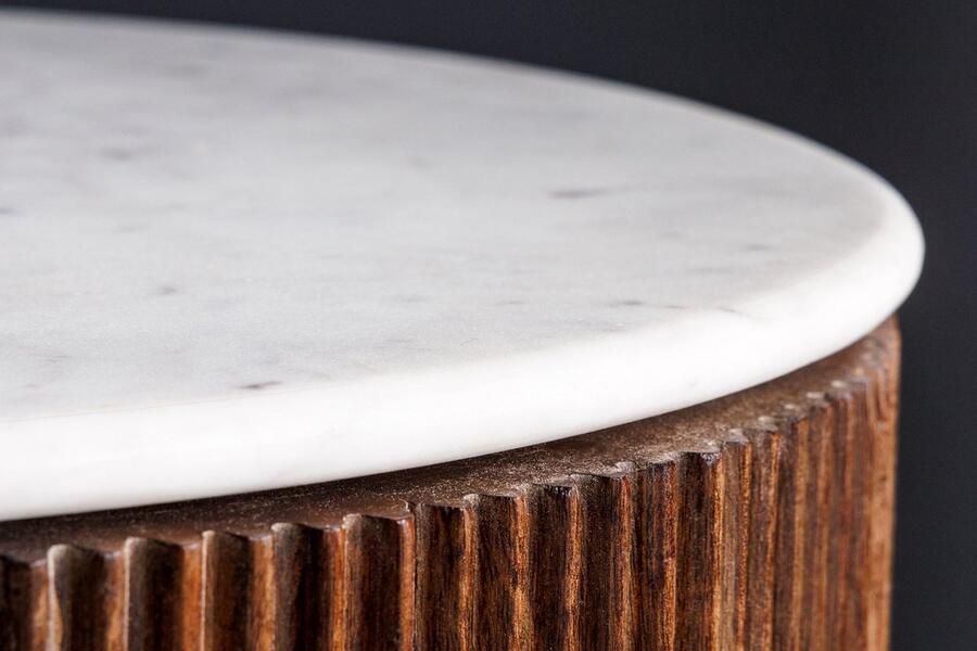 Invicta Interior Design TV-bord GATSBY 170 cm Bruin Goud Mangohout Wit Marmeren Blad Lowboard 45828 - Foto 2