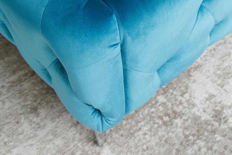 Invicta Interior Design tweepersoonsbed MODERN BAROK 180x200cm Pacific Blue Velvet Chesterfield kingsize bed 41438 - Foto 2