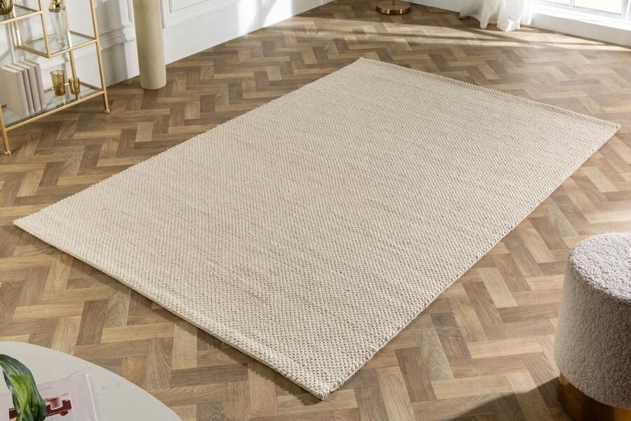 Invicta Interior Design Vloerkleed WOL 240x160cm lichtbeige gemaakt van wol 41715