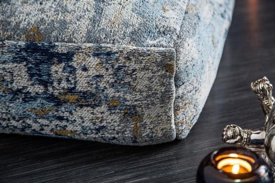 Invicta Interior Design vloerkussen XL Elysian Essence 70cm blauw beige zitpoef met abstract patroon - Foto 4