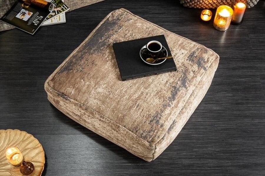 Invicta Interior Design vloerkussen XL MODERN ART 70cm zitkussen bruin abstract patroon 40241 - Foto 2