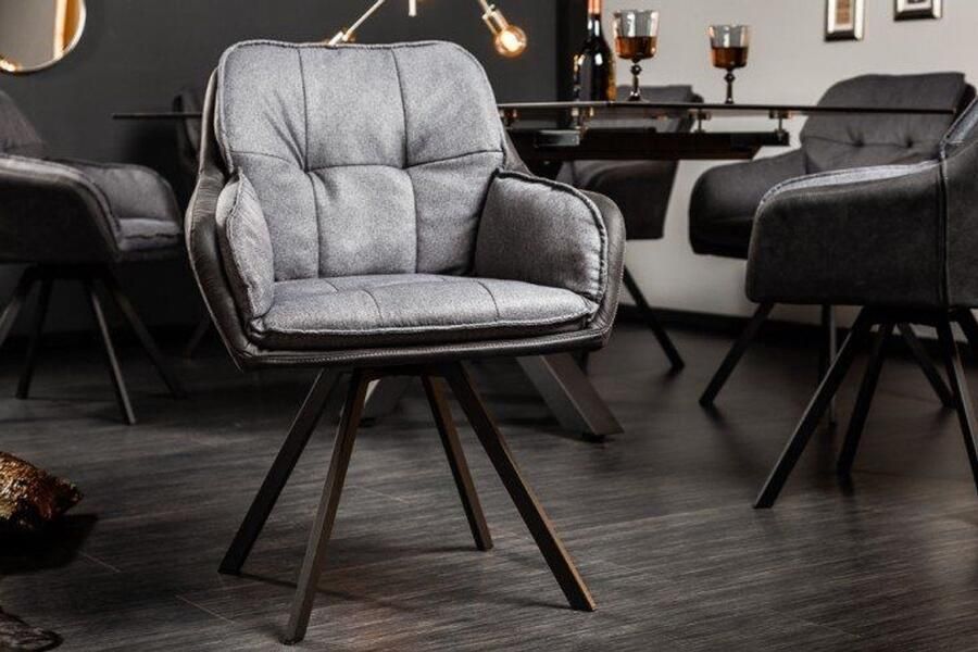 Invicta Interior Draaibare designstoel MR. Celeste Essence antracietgrijs met armleuning retrostijl