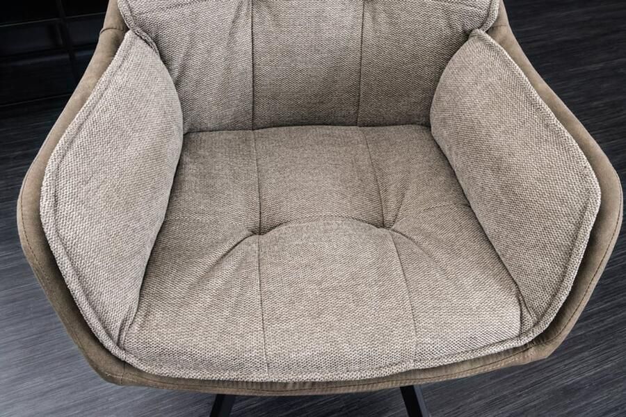 Invicta Interior Draaibare designstoel MR. LOUNGER vintage taupe microvezel armleuningen 41662 - Foto 2