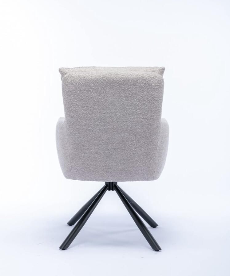 Invicta Interior Draaibare Retro Stoel BIG GEORGE greige Bouclé Armleuningen Bonnell Spring Core 42674