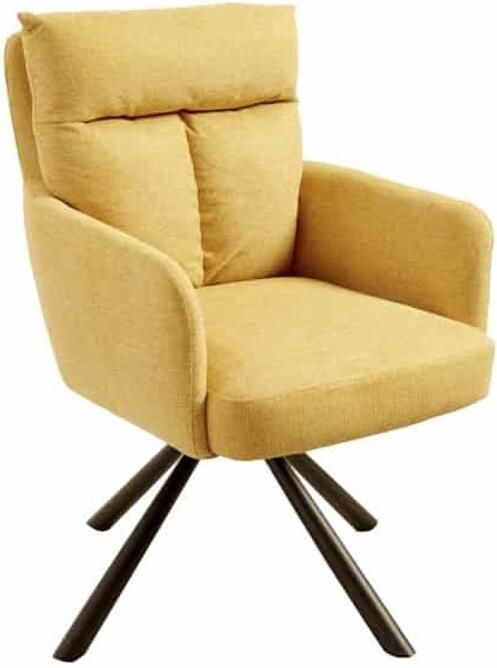 Invicta Interior Draaibare retro stoel BIG GEORGE mosterdgeel met armleuningen en Bonell veerkernvulling 42083 - Foto 3