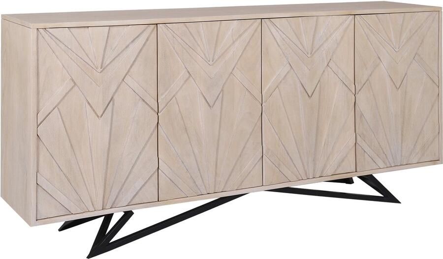 Invicta Interior Dressoir METROPOLITAN 170cm 3D mangohout white wash finish 45881