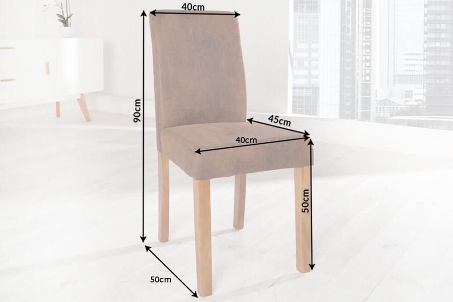 Invicta Interior Nobele koloniale stoel GENOA Whisky Bruin Vintage Look Grenen massief houten poten 35254