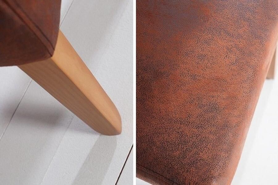 Invicta Interior Edele stoel Lumine Lustre vintage bruine massief houten poten in koloniale stijl