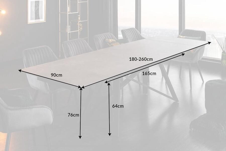 Invicta Interior Eettafel Atlas 180-220-260cm Beton-Optiek Keramiek 40840