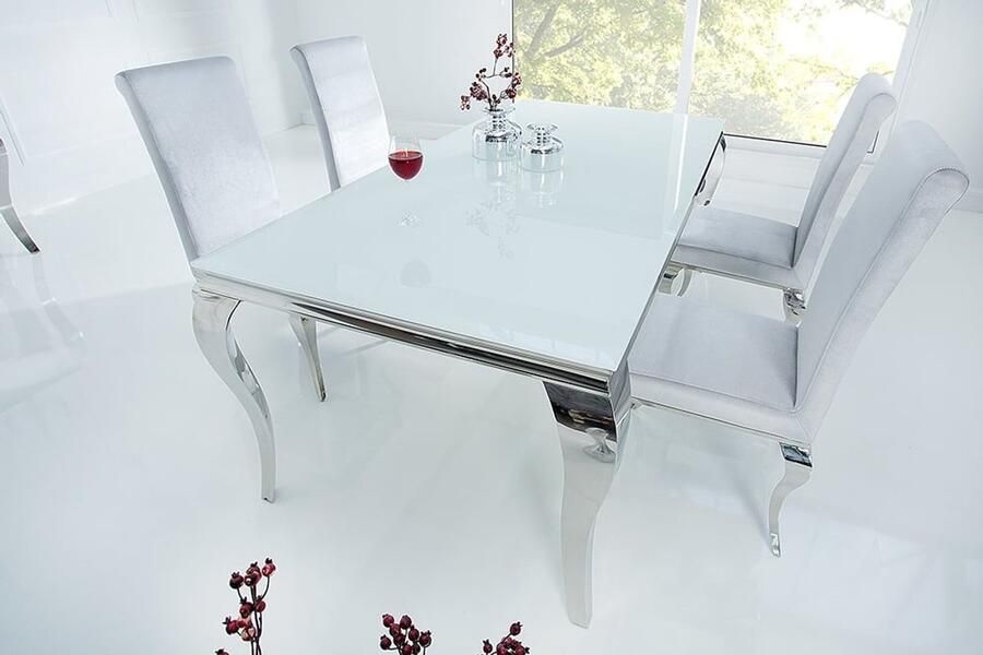 Invicta Interior Eettafel Modern Barok 180cm wit zilver 37903