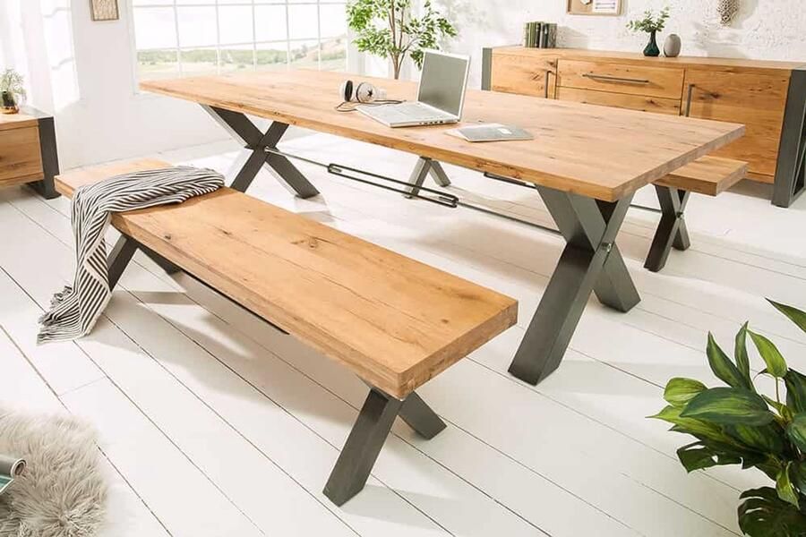 Invicta Interior Massieve bank THOR 180cm Wild Oak geolied in industrieel design 6538807 - Foto 3