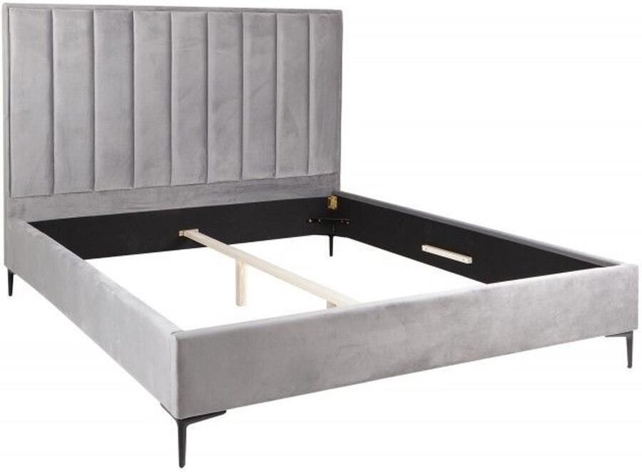Invicta Interior Elegant bed COSMOPOLITE 160x200cm zilvergrijs fluweel 40558