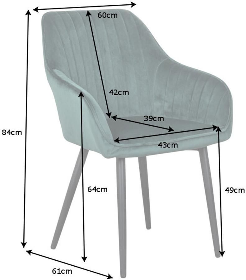 Invicta Interior Elegante armleuningstoel TURIJN smaragdgroen fluweel met decoratieve stiksels 39526