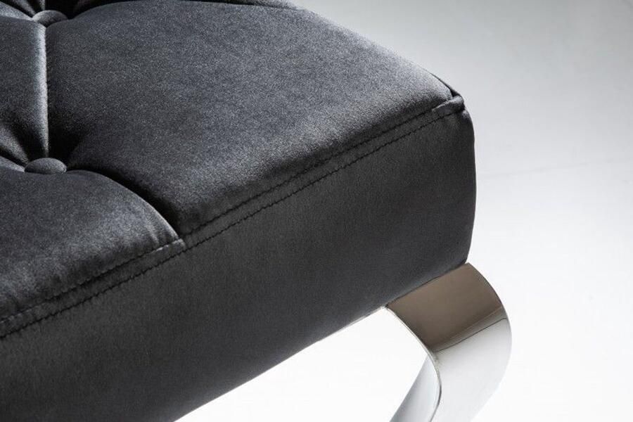 Invicta Interior Elegante bank MODERN BAROK 172cm zwart fluweel roestvrij staal 39160