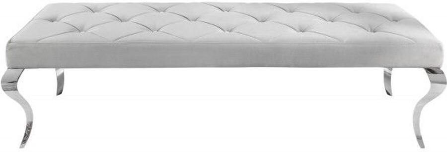 Invicta Interior Elegante bank MODERN BAROK 172cm edelgrijs fluweel roestvrij staal 39161