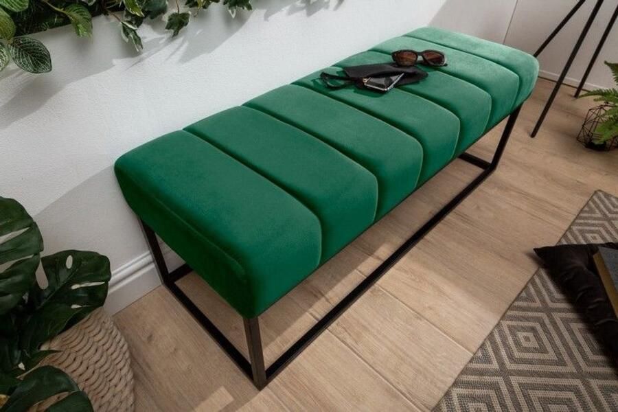 Invicta Interior Elegante bank PETIT BEAUTE 108 cm smaragdgroen fluweel zwart frame 40316 - Foto 2