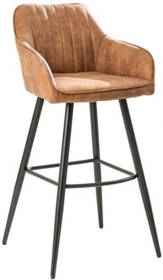 Invicta Interior Elegante barkruk Imperial Radiance vintage bruin met decoratieve gewatteerde barstoel met armleuning - Foto 3