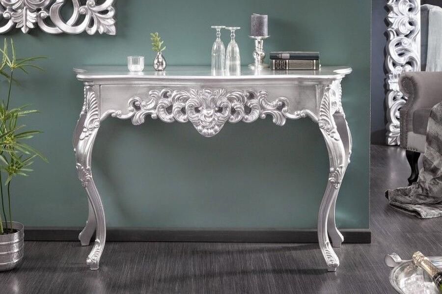 Invicta Interior Elegante console VENICE 110 cm zilveren barok design dressoir handgemaakt 15634 - Foto 2