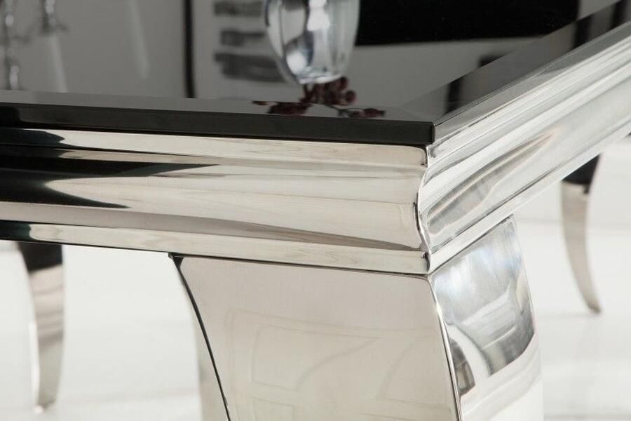 Invicta Interior Elegante design eettafel MODERN BAROK 180cm zwart roestvrijstalen opaalglas tafelblad 36544 - Foto 3