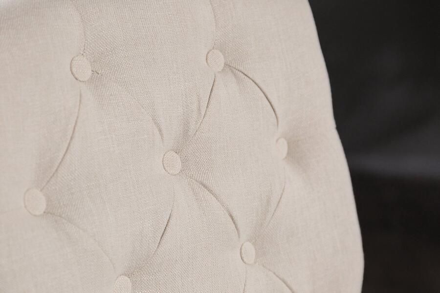 Invicta Interior Elegante armleuningstoel CASTLE beige met Chesterfield-quilt in landelijke stijl 40073 - Foto 2