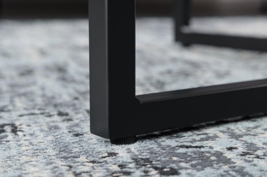 Invicta Interior Elegante salontafel BOUTIQUE 80cm wit rond kristalglas met marmeren decor zwart frame 42159