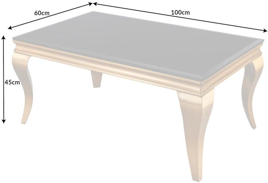 Invicta Interior Elegante salontafel MODERN BAROK 100cm zwart opaalglas gouden poten 42315 - Foto 2