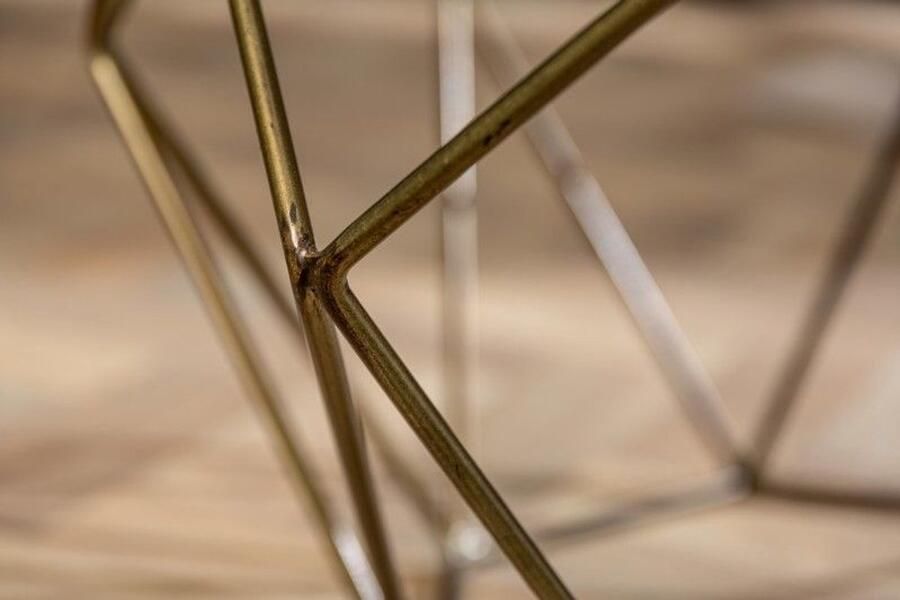 Invicta Interior Elegante salontafel DIAMOND 70cm wit messing met marmeren blad 40393