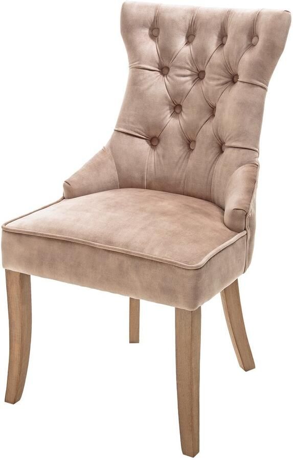 Invicta Interior Stoel CASTLE met comfortabele handgreep fluweel koffie in landelijke stijl 40468 - Foto 3