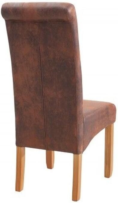 Invicta Interior Elegante stoel Lumine Lustre vintage bruin met decoratieve knopen massief houten poten